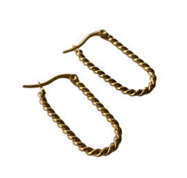 Twisted Golden Hoop Earrings