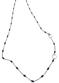 Bybjor Cobalt & Circle Silver Necklace
