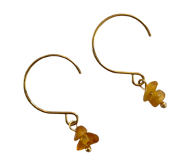 Bybjor Amber Golden Hoop Earrings