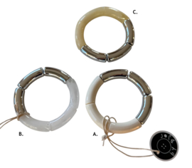 Bybjor Sølv & Hvid Rainbow Bracelet Collection