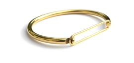 Golden Ovale Clip Bangle Bracelet