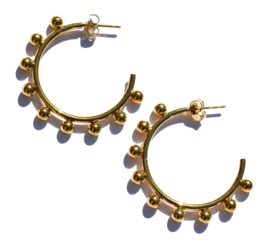 Kugler Round Golden Hoop Earrings