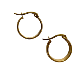 Flat Golden Hoop Earrings