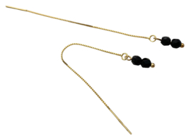 Bybjor Black Onyx Threader Earrings