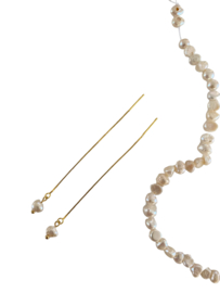 Little Pearl Sterling Golden Threader Earrings