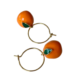 Bybjor Orange Golden Hoop Earrings