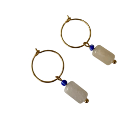 Bybjor Cobalt & Topaz Tube Hoop Earrings
