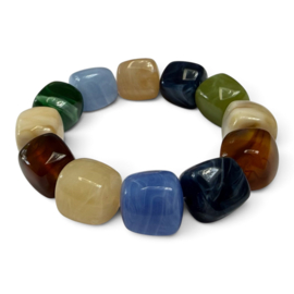 Bybjor Square Stone Chunky Bracelet