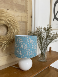 Liberty Aqua Flower & Ceramic White Lamp