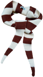 Bybjor Merino Wool Chunky Stripe Mini Scarf "Brown-Cream"