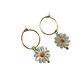 Bybjor Little Daisy Golden Hoop Earrings