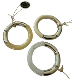 Bybjor Sølv & Hvid Rainbow Bracelet Collection