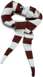 Bybjor Merino Wool Chunky Stripe Mini Scarf "Brown-Cream"
