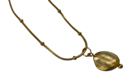 Bybjor Lucky Citrine Golden Necklace