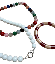 Bybjor Chunky Jade White Beads Necklace