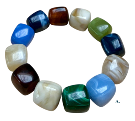 Bybjor Square Stone Chunky Bracelet