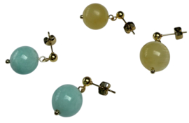 Colorful Jade Beads Earstuds
