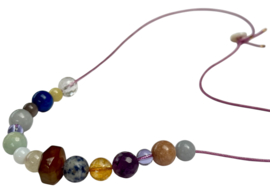 Bybjor Pastel Crystals & Button Necklace