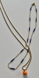 Bybjor Indigo Enamel Golden Necklace