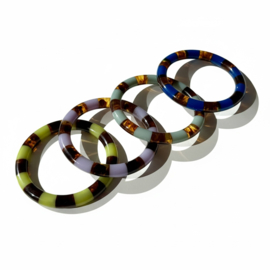 Bybjor Autumn Stripe Bangle Bracelet Blue-Brown
