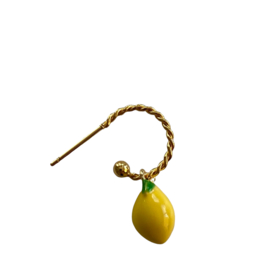 Bybjor Lemon Golden Twist Hoop Earrings