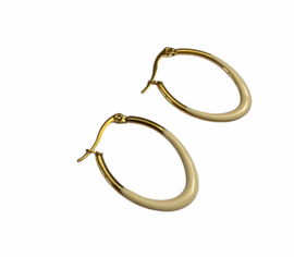 Golden Enamel Hoop Earrings