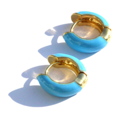 Colorful Enamel Hoop Earrings