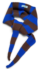 Bybjor Merino Wool Chunky Stripe Mini Scarf "Cobalt-Coffee"