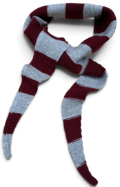 Bybjor Merino Wool Chunky Stripe Mini Scarf "Burgundy-Grey"