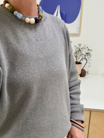 Bybjor Square Stone & Bead Chunky Necklace