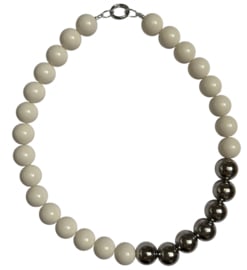 Bybjor Sølv & Hvid Chunky Bead Necklace