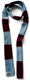 Bybjor Merino Wool Ribbon Scarf "Icy Blue-Aubergine"