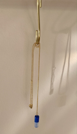 Bybjor Cobalt Agate Tube Golden Necklace