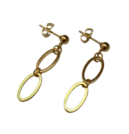 Bybjor Double Loop Golden Earstuds