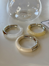 Bybjor Sølv & Hvid Rainbow Bracelet Collection