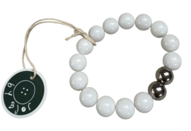 Bybjor Sølv & Hvid Jade Stone Bracelet