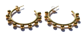 Kugler Round Golden Hoop Earrings