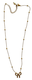 Bybjor Dots & Bow Golden Necklace