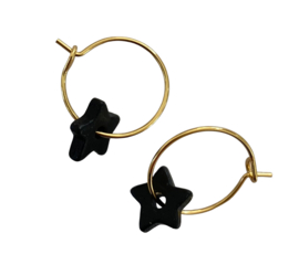 Colorful Stars Golden Hoop Earrings