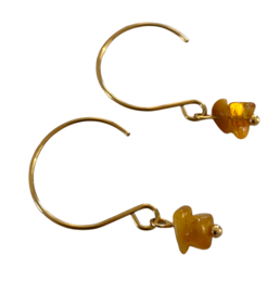 Bybjor Amber Golden Hoop Earrings
