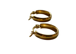 Flat Golden Hoop Earrings