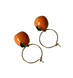 Bybjor Orange Golden Hoop Earrings