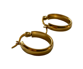 Flat Golden Hoop Earrings
