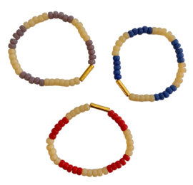 Bybjor Stripe & Ceramic Tube Bracelet