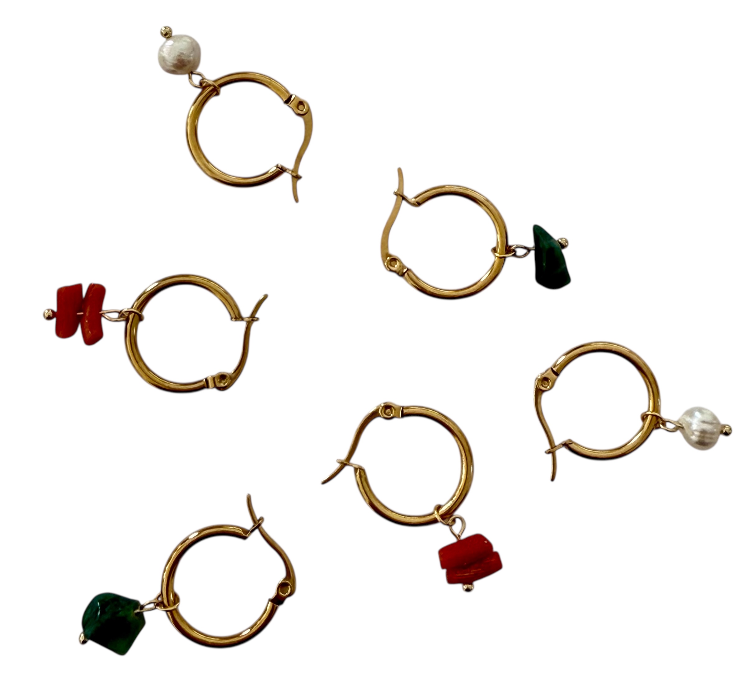 Rainbow Earring Gold Hoops