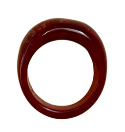 Bybjor Chunky Ring Burgundy