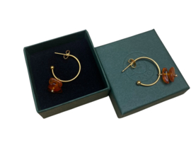 Bybjor Amber Golden Hoop Earrings