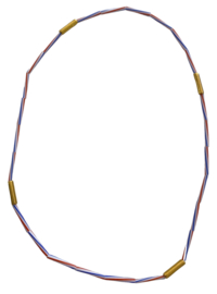 Red & Blue Golden Tube Necklace