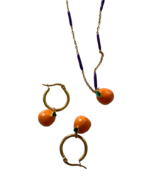 Bybjor Orange Golden Hoop Earrings