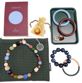 Bybjor Square Stone & Bead Chunky Necklace